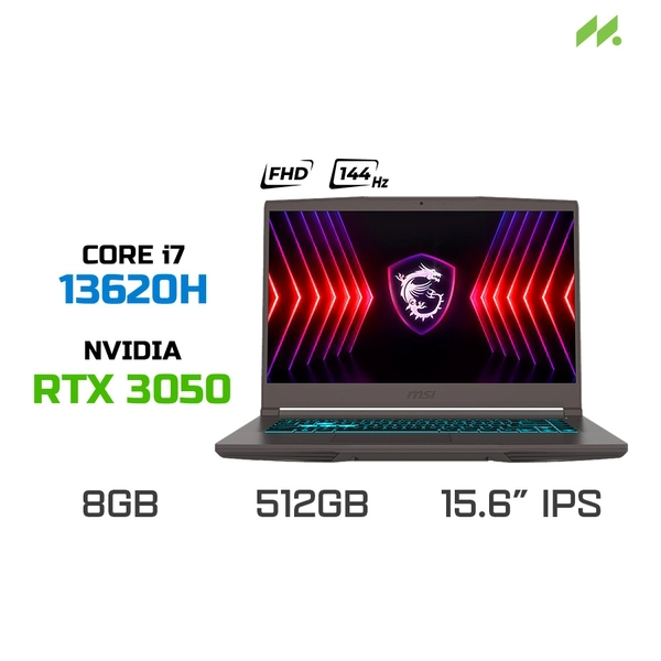 Laptop Gaming MSI Thin 15 B13UC-1411VN (i7-13620H, RTX 3050 4GB, RAM 8GB DDR4, SSD 512GB, 15.6 Inch IPS FHD 144Hz)